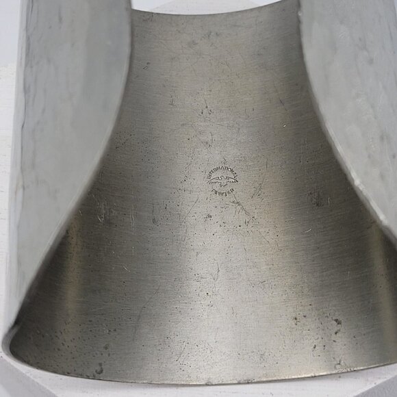 Vintage International Pewter Co 3  Extra Wide Cuff Bracelet Hammered Statement - Picture 8 of 9